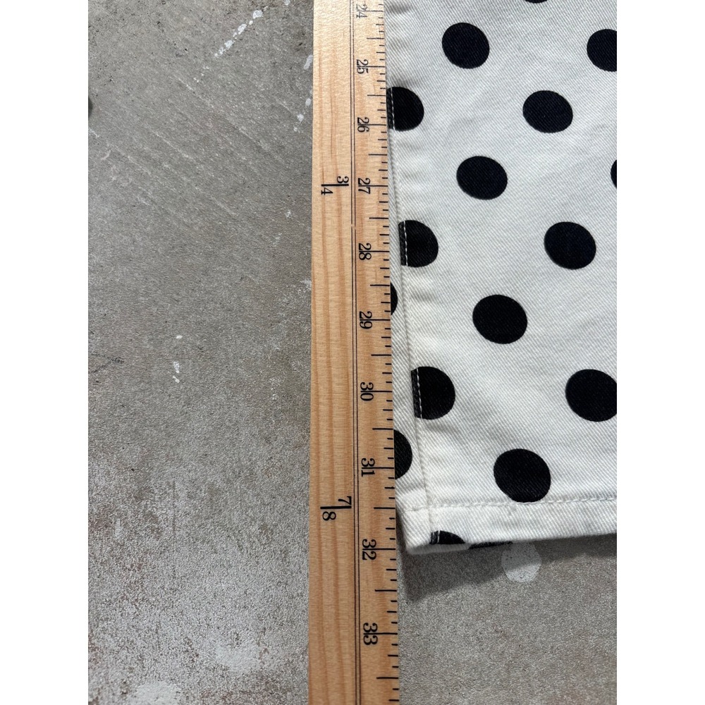 Cider Polka Dot Denim Overalls White Black Wide Leg Bib XXS - Picture 7 of 7